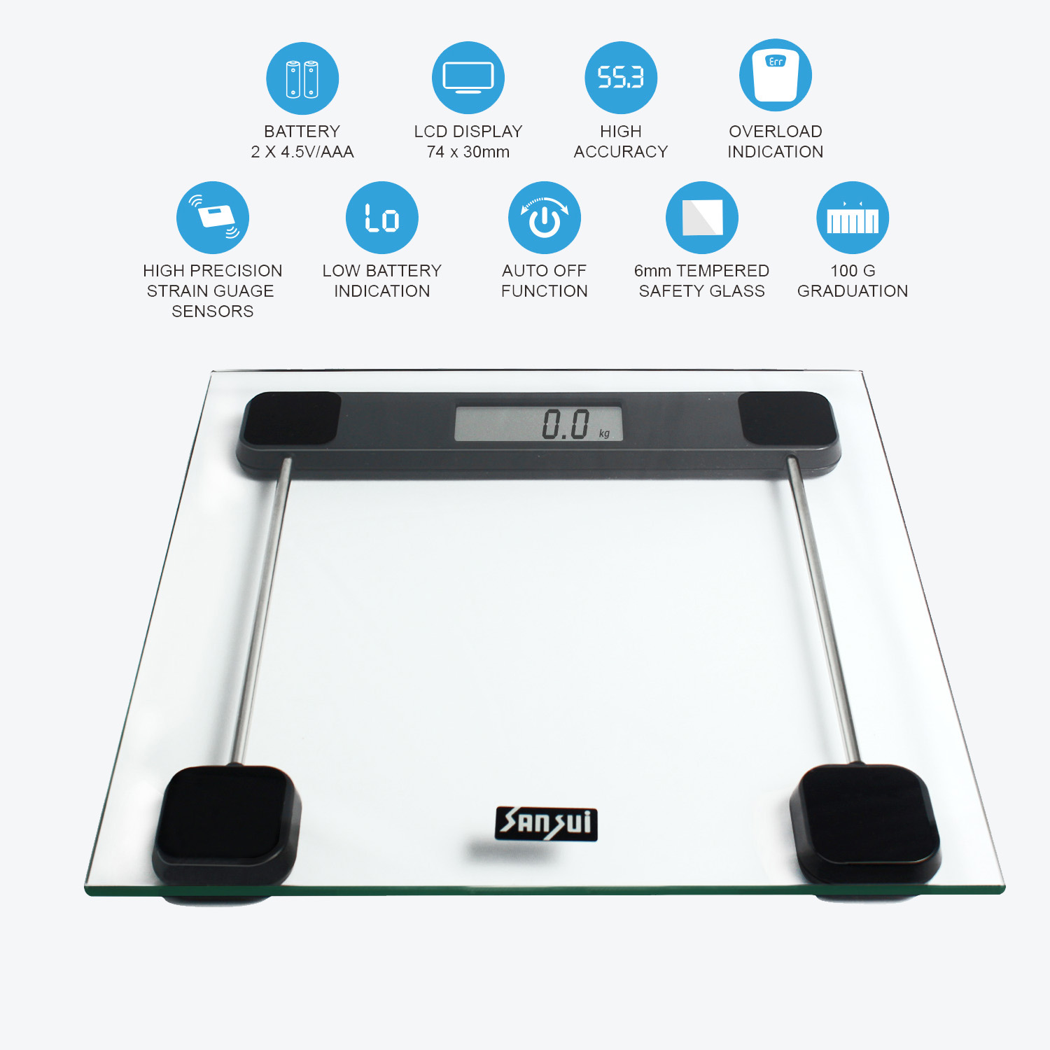 Sansui Personal Scale Transparent